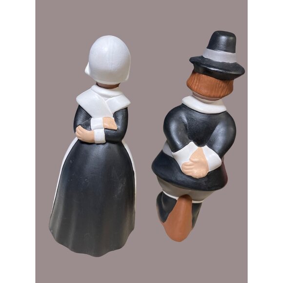 Vintage Atlantic Mold Man and Woman Pilgrims Thanksgiving Autumn Fall - Picture 5 of 9